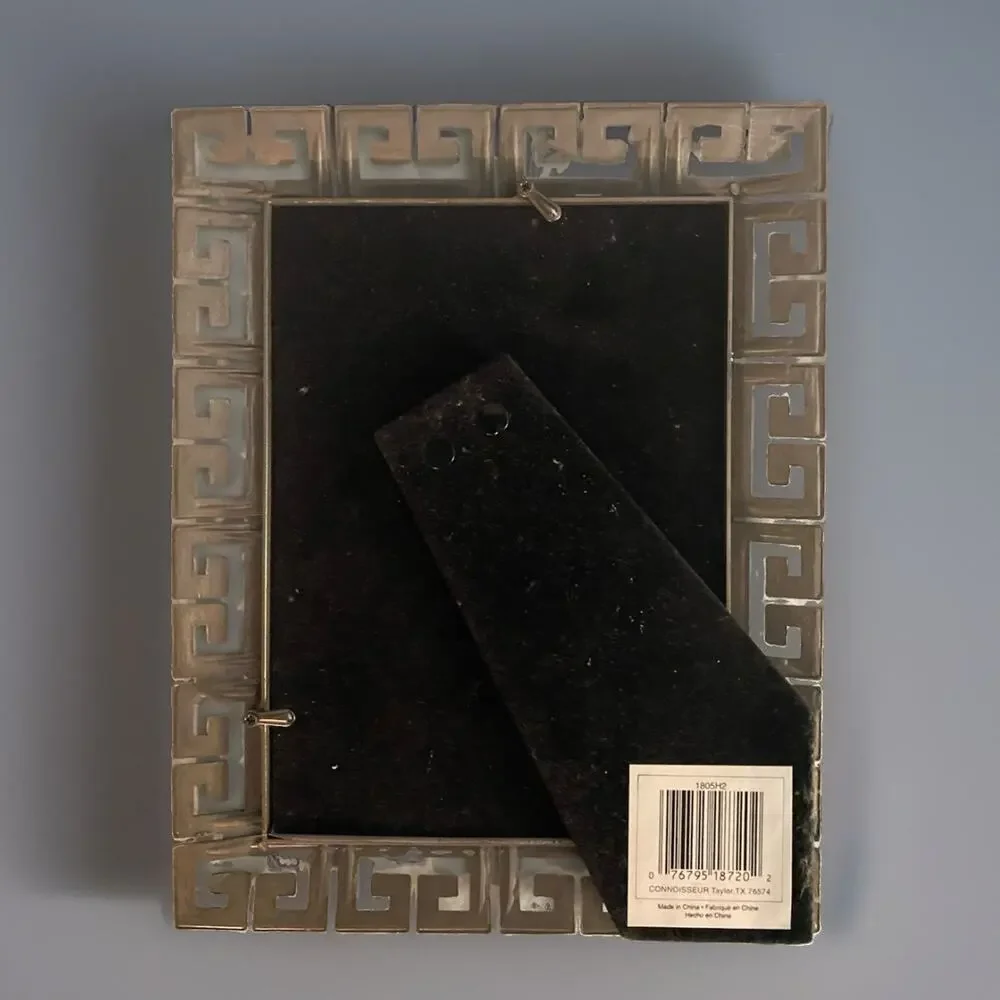 Connoisseur Greek Key Motif Photo Picture Gun Metal Silver Metal Frame 4 X 6